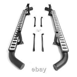 For Land Rover Defender 110 Side Steps Tubular Black/silver Fire & Ice Style