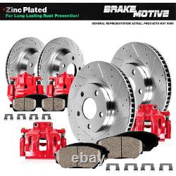 Front+Rear Red Brake Calipers And Rotors + Ceramic Pads For 2003-2005 FX35 FX45