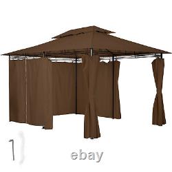 Gazebo 3x4m Marquee Tent Side Panels Curtains UV Resistant Shelter Parasol
