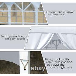 Gazebo Pop Up Canopy Marquee with Sides White Powder Coated Steel 295L x 295W