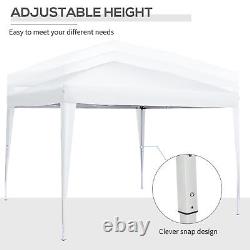 Gazebo Pop Up Canopy Marquee with Sides White Powder Coated Steel 295L x 295W