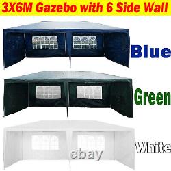 Gazebo With Side Panels 3x3/4/6m Heavy Duty Marquee Canopy Garden Patio BBQ Tent