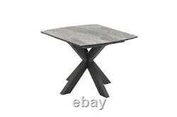 Grey Ceramic Lamp / End Table W60cm x D60cm x H48.5cm VALDINA