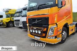 Grill Bar D + Amber Side LED Markers x2 For Volvo FH5 2021+ Powder coated BLACK