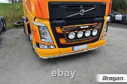 Grill Bar D + Step Pad + Side LEDs x2 To Fit Volvo FH5 2021+ Powder coated BLACK