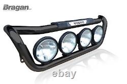 Grill Bar D + Step Pad + Side LEDs x2 To Fit Volvo FM5 2021+ Powder coated BLACK