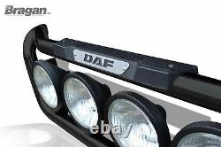 Grill Light Bar BLACK + Side LEDs For DAF XF 106 2013+ Stainless Steel Truck
