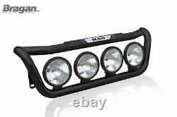 Grill Light Bar BLACK + Side LEDs For MAN TGA Stainless Steel Truck Front Bumper