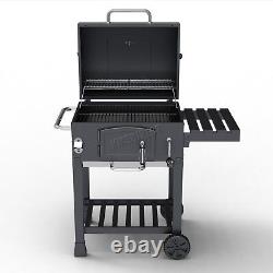 HEATSURE Charcoal BBQ Grill Barbecue Smoker Grate Garden Portable Outdoor Grey
