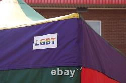 HERCULES LGBT HEAVY DUTY POP UP GAZEBO ZIPPER SIDES PRIVACY BLINDS 40mm HEX