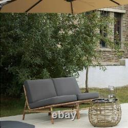 IKEA Coffe Tea Side Table Handmade Removal Lid Natural Rattan Outdoor Brown