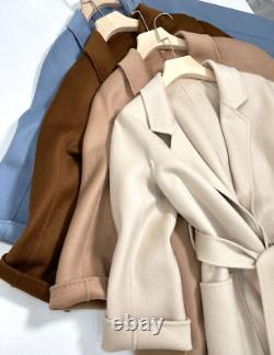 Korean Lady Handmade Coat Double-sided Cashmere Wool Woolen Jacket Cashmere Coat