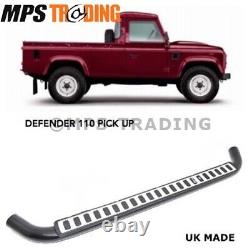 Land Rover Defender 110 2dr Pickup Fire and Ice Side Steps D110-FI-3D-SIL