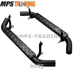 Land Rover Defender 110 3dr Hard Top Fire and Ice Side Steps Pair D110-FI-3D-BLK
