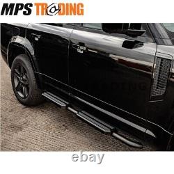 Land Rover Defender 130 2020 Onwards UK Made Side Steps all Black L663-D130-BLK