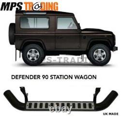 Land Rover Defender 90 CSW Fire and Ice Style Side Steps Pair D90-FI-SIL