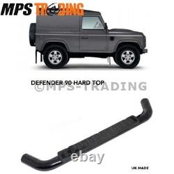 Land Rover Defender 90 Hardtop Fire and Ice Side Steps Black Tread Pair D90-FI-B