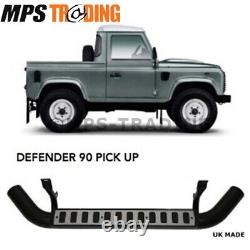 Land Rover Defender 90 Pickup Fire and Ice Style Side Steps Pair D90-FI-SIL