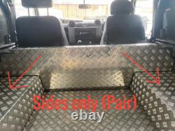 Landrover Defender 110 VAN Rear Load Sides 2mm Chequer plate Powdercoated Black