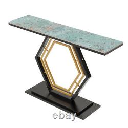 Large Marble Console Table Hallway Long Table Pentagon Frame Side Station Table