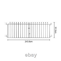 Large Metal Garden Side Gate Fence Scroll Driveway Gates Panel Patio Barriers UK