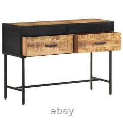 Mango Wood Console Table Rough Drawer Cabinet Home Furniture Side Table vidaXL
