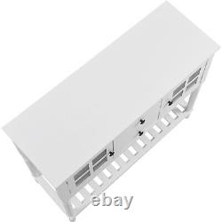 Merax W41 Retro Console Table Hallway Storage Shelf Side Table 2 Drawers White