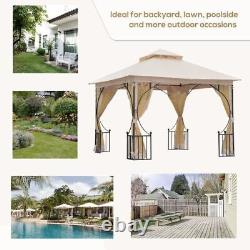 Metal Gazebo With Sides Beige 3m x 3m Waterproof Gazebo