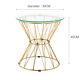 Mirrored Glass Top Round Sofa Side Tables Coffee End Table With Metal Legs Home