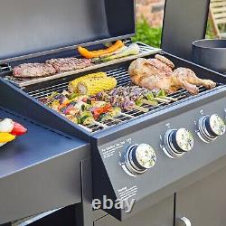 Neo Gas BBQ Grill 4+1 Burner Side Garden Barbecue with Cover & Gas Regulator
