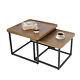 Nesting Coffee Table Minimalist Wood Side End Table Home Office Tidy Waterproof