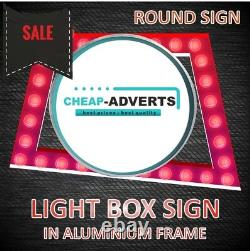One-side Round LED Projected Signs 50 x 50 cm Custom Light Box Display