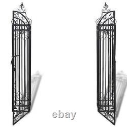Ornamental Garden Gate Wrought Iron Black Double Opening Patio Side Gates