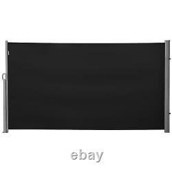Outsunny 3x1.8M Retractable Side Awning Screen Fence Patio Privacy Divider Black