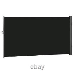 Outsunny 3x2M Retractable Side Awning Screen Fence Patio Privacy Divider Black