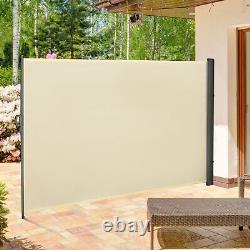 Outsunny 3x2M Retractable Side Awning Screen Fence Patio Privacy Divider Cream