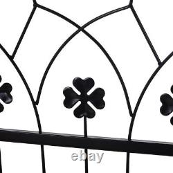 Outsunny Garden Entrance Metal Arch Gate Outdoor Patio Side Trellis Arbour Black