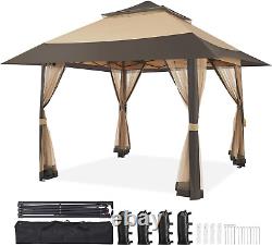 Pop up Gazebo WithSides, 4X4M Outdoor Instant Patio Canopy Shelter WithMesh Netting