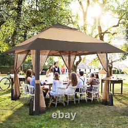 Pop up Gazebo WithSides, 4X4M Outdoor Instant Patio Canopy Shelter WithMesh Netting