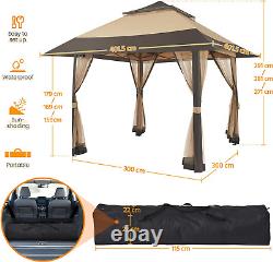 Pop up Gazebo WithSides, 4X4M Outdoor Instant Patio Canopy Shelter WithMesh Netting