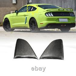 Real Carbon Rear Side Quarter Window Louvers Scoops Vent Cover For Ford Mustang