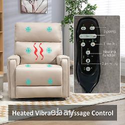 Riser and Recliner Chair with Vibration Massage, Heat, Cup Holder, Side Pocket