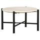 Round Coffee Table Stone Tabletop Marble Texture Side Sofa Furniture White 60cm