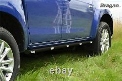 Side Bars BLACK + LEDs Lights For Isuzu D-Max Rodeo 2007 2012 Stainless Steel