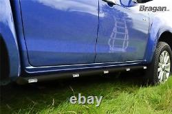 Side Bars BLACK + LEDs Lights For Isuzu D-Max Rodeo 2012 2016 Stainless Steel