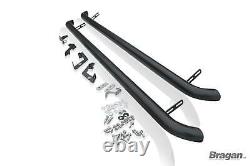Side Bars Curved Ends To Fit Citroen Berlingo 2019+ Stainless Accessories BLACK