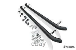 Side Bars Curved To Fit Peugeot Partner Rifter 2019+ Stainless Steel BLACK