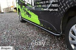 Side Bars Curved To Fit Renault Trafic 2002 2014 LWB Stainless Steel BLACK