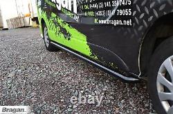 Side Bars For Renault Trafic LWB 2014+ Nerf Van Stainless Steel CURVED BLACK
