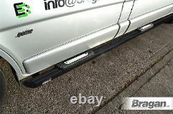 Side Bars + Step Pads For Vauxhall Opel Vivaro SWB 2002-2014 BLACK Steel Skirts